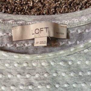 LOFT Light Gray Dotted Knit Top